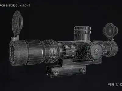 T-EAGLE MARCH 2-8x IR GUN SIGHT Low-poly 3D model