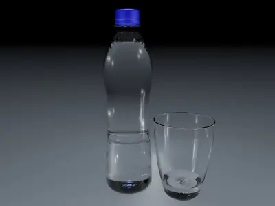 bottle and glass 3D model