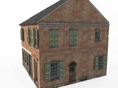 17th century brick houses in urban areas 3D model