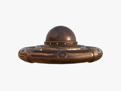 Alien Spaceship UFO E06 Copper - Sci Fi Spacecraft Design Low-poly 3D model