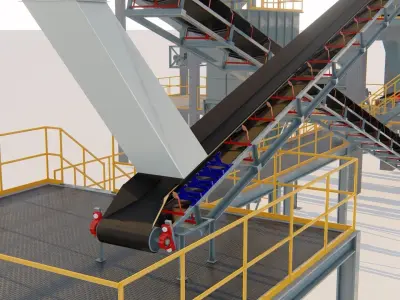 gold mining crushing section 3D Model 3D model