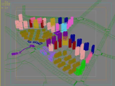 Architecture residential complex 3D model buy