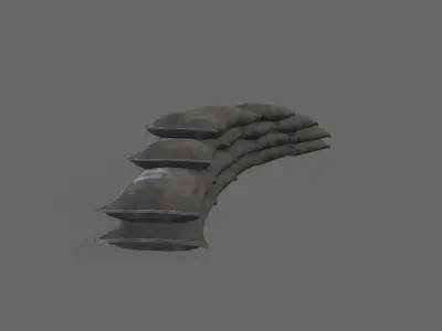 Sack Barricade Low-poly 3D model