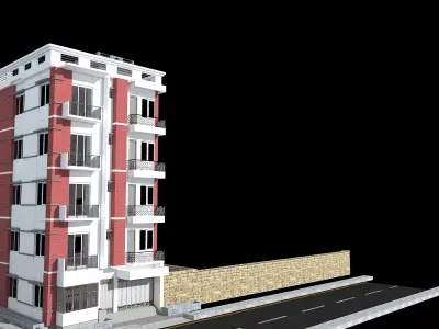 TWO STORY COMMERCIAL BUILDING MODEL 3D model 3D model purchase