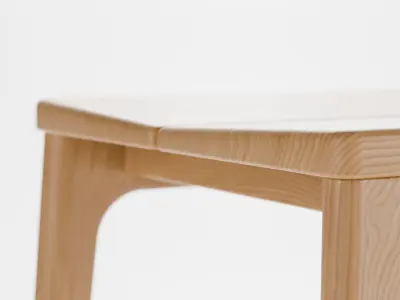 Handmade modern small wooden stool Free low-poly 3D model