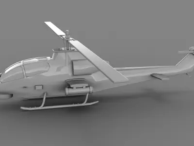 Helicopter 2 Base Mesh Free Free low-poly 3D model