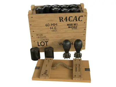 Crate explosives Low-poly 3D model