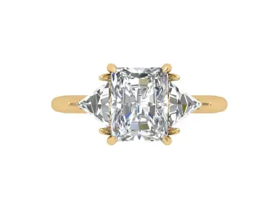 Radiant Solitaire Ring 3D print model shop