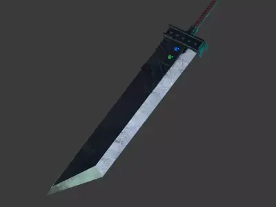 Buster Sword - Cloud - Final Fantasy Low-poly 3D model