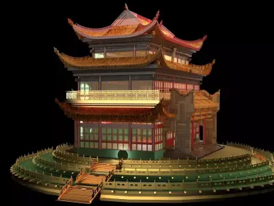 Chinese ancient  house  3D model purchase