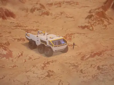Sci-Fi Exploration Vehicle Rover Rigged 3D model