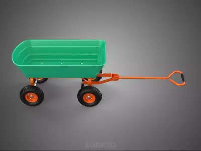 BEACH SAND SEA UTILITY CART WAGON TRAILER TROLLEY DOLLY TRUCK PL 3D model