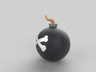Stylized bomb Low-poly 3D model