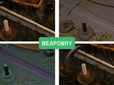 Medieval Sword Prop Full Scene 3D model