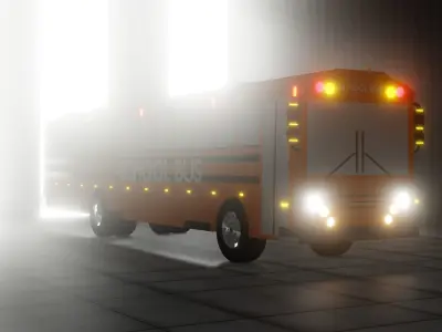 Long School Bus 3D model