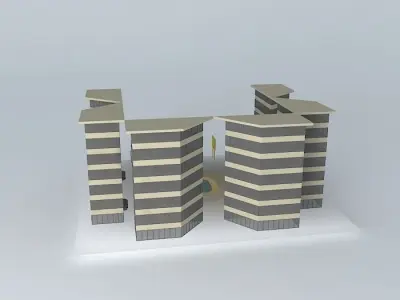 Hotel Complex Free 3D model