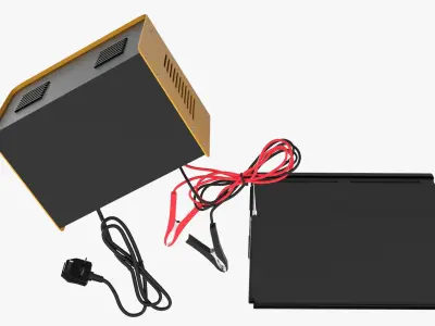 Automotive Battery with Portable Charging Unit 3D model