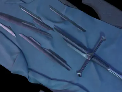 Narsil and Anduril Low-poly 3D model