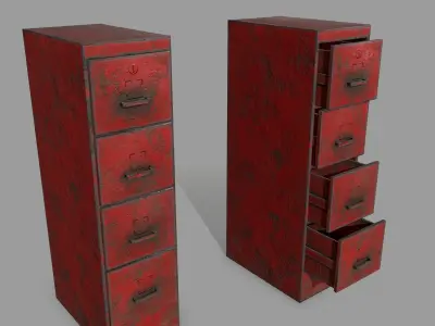 Cabinet metal Low-poly 3D model