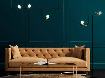 Modern Minimalist Bird-Themed Floor Lamp 3D Model 3D model