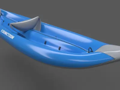 Game Ready Kayak kingston inflatable canoe Low-poly 3D model