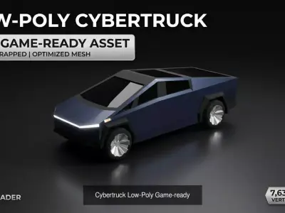 5 Low Poly Cars realistic 3D Model Pack