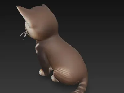 Optimized Low-Poly Kitten 3D Model UE5- Unity Real-Time Ready Low-poly 3D model 3