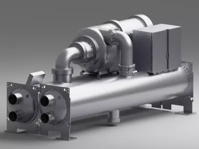 Industrial Chiller Unit 3D Model 3D model