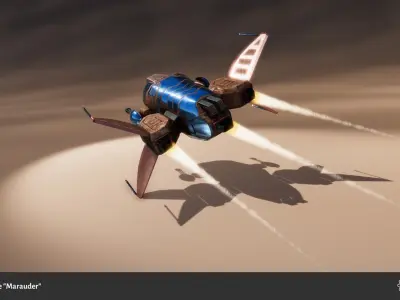 Spaceship Drone Marauder Low-poly 3D model