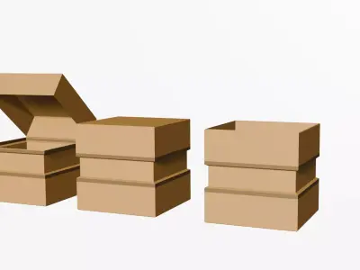 Open Wooden Crate Low Poly Game Ready Low-poly 3D model