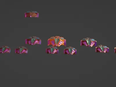Brig Spaceship  Low-poly 3D model