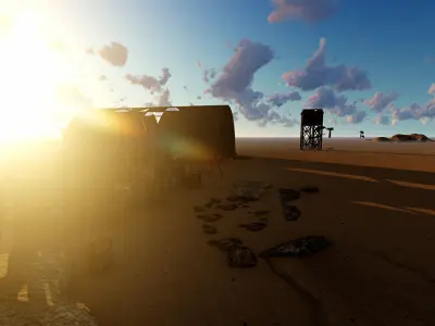 Post-Apocalyptic Gas Station 3D model