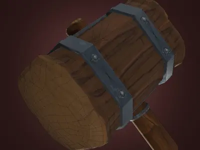 Battle Hammer Low-poly 3D model purchase