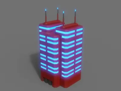 PBR Sci-Fi Building A39 Low-poly 3D model