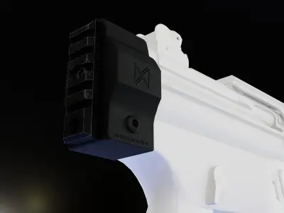 Brace and Picatinny Rail Adapter for MP5 Low-poly 3D model