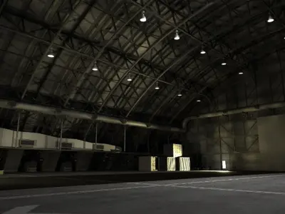 Aircraft Hangar Model - Ultra-Realistic and Detailed Asset 3D model
