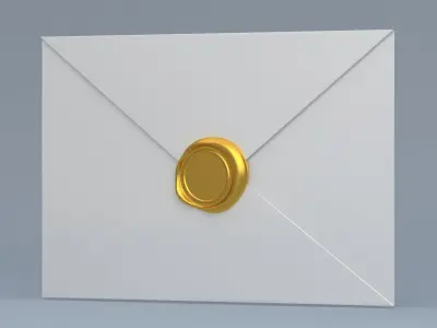 Envelope With Seal Collection 3D model