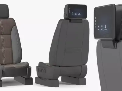 Vehicle Interior Seat with Cushion Padding 3D model
