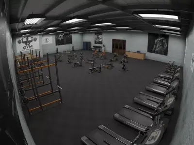 Gym from inside Low-poly 3D model
