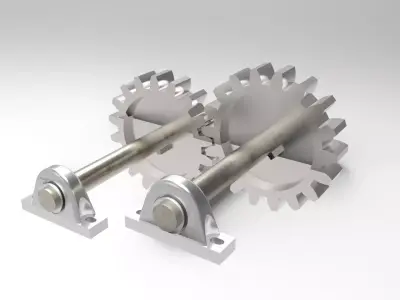 Gear two metal gears Free 3D model