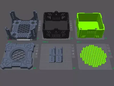 Sci-Fi Challenge Gift Box Puzzle Container with 162 Bolts 3D print model