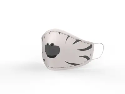 Cartoon Zebra face mask animal Low-poly 3D model