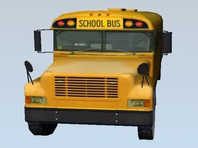 Yellow School Bus Low-poly 3D model Low-poly 3D model
