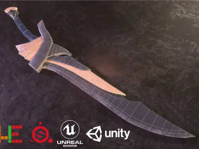 HIE Sword 18 N2 Low-poly 3D model