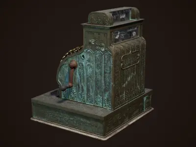 Antique Cash Register  National Low-poly 3D model