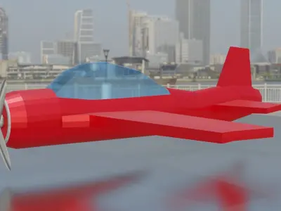 low poly airoplane Free 3D model