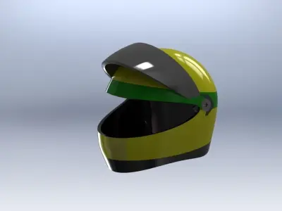 Aryton Sennas Helmet Free 3D model