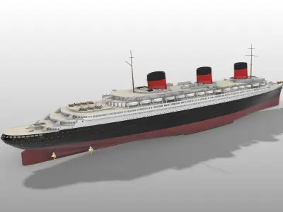SS Normandie ocean liner 1-600 scale printable model kit 3D print model