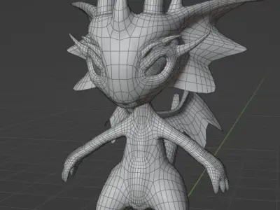 cute dragon Low-poly 3D model