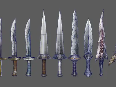 weapon knife Low-poly 3D model purchase